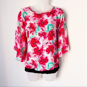 🌺 FAITH AND JOY | Floral Blouse with Black Tank